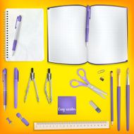 Set of Colored school supplies background EPS 10 N2