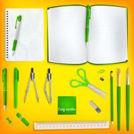 Set of Colored school supplies background EPS 10 N3