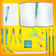 Set of Colored school supplies background EPS 10 N6