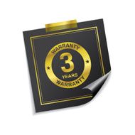 3 Years Warranty Golden Sticky Notes Vector Icon Design