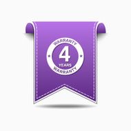 4 Years Warranty Violet Vector Icon Design N2