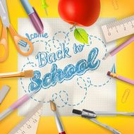 School season invitation template EPS 10 N8