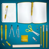 Set of Colored school supplies background EPS 10 N7