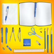 Set of Colored school supplies background EPS 10 N8