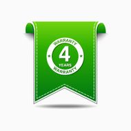 4 Years Warranty Green Vector Icon Design N3