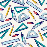 Vector seamless pattern with school supplies