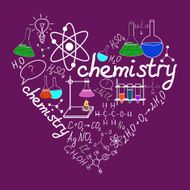 Chemystry doodles on school squared paper