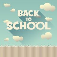 Back to school vintage background with long shadow text Colorful