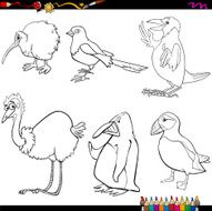 birds cartoon coloring page