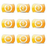 Warranty Guarantee Seal Yellow Vector ButtonIcon Design Set