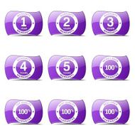 Warranty Guarantee Seal Violet Vector Button Icon Design Set N2