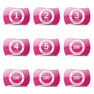 Warranty Guarantee Seal Pink Vector Button Icon Design Set N2