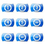 Warranty Guarantee Seal Blue Vector Button Icon Design Set N2