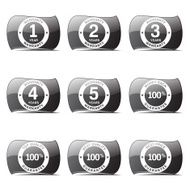 Warranty Guarantee Seal Black Vector Button Icon Design Set N2