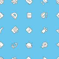 Seamless Pattern background of school and education icons design elements