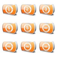 Warranty Guarantee Seal Orange Vector Button Icon Design Set N2