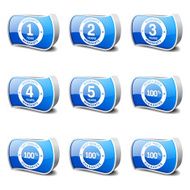 Warranty Guarantee Seal Blue Vector Button Icon Design Set N3