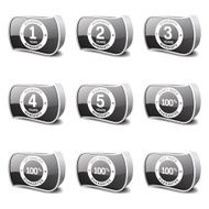 Warranty Guarantee Seal Black Vector Button Icon Design Set N3