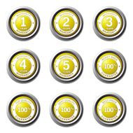 Warranty Guarantee Seal Yellow Vector Button Icon Design Set N3