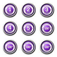 Warranty Guarantee Seal Violet Vector Button Icon Design Set N4