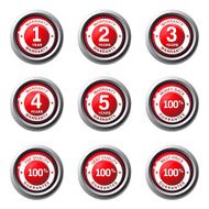 Warranty Guarantee Seal Red Vector Button Icon Design Set N3