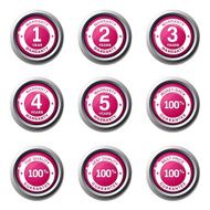 Warranty Guarantee Seal Pink Vector Button Icon Design Set N4