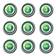 Warranty Guarantee Seal Green Vector Button Icon Design Set N4