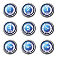 Warranty Guarantee Seal Blue Vector Button Icon Design Set N4