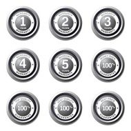 Warranty Guarantee Seal Black Vector Button Icon Design Set N4