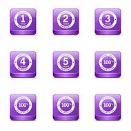 Warranty Guarantee Seal Square Vector Violet Icon Design Set