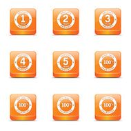 Warranty Guarantee Seal Square Vector Orange Icon Design Set