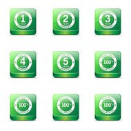 Warranty Guarantee Seal Square Vector Green Icon Design Set
