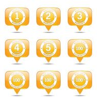 Warranty Guarantee Seal Square Vector Yellow Icon Design Set N2