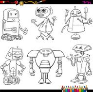 fantasy robots cartoons coloring page