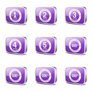 Warranty Guarantee Seal Square Vector Violet Icon Design Set N3