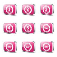 Warranty Guarantee Seal Square Vector Pink Icon Design Set N3