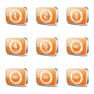 Warranty Guarantee Seal Square Vector Orange Icon Design Set N3