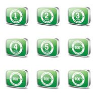 Warranty Guarantee Seal Square Vector Green Icon Design Set N3
