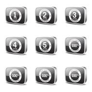 Warranty Guarantee Seal Square Vector Black Button Icon Design Set N3
