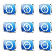 Warranty Guarantee Seal Square Vector Blue Icon Design Set N3