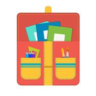 school bag with supplies