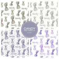 candy line draw set vector seamless sketch pattern