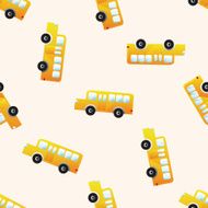 school bus cartoon seamless pattern background