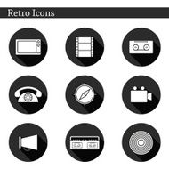 Set of flat icons on retro theme N2