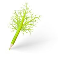 Green tree pencil EPS 10