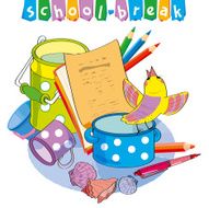 School-Break Meal preparation Vector Illustration