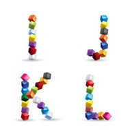 Four letters made of colored blocks N2