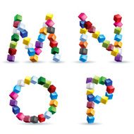 Four letters made of colored blocks N3