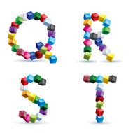 Four letters made of colored blocks N4