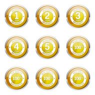 Warranty Guarantee Seal Yellow Vector Button Icon Design Set N4